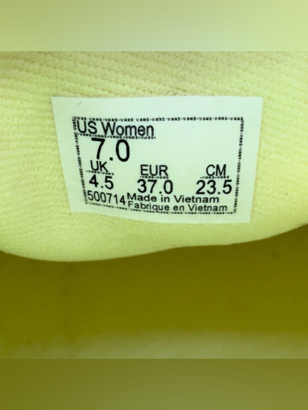 Vans Asher Platform Slip On Shoes Women’s 7 Pastel Yellow White - Picture 7 of 7